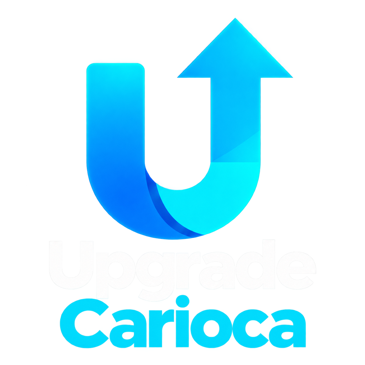 Logo oficial da Upgrade Carioca, com símbolo U e seta em azul e ciano